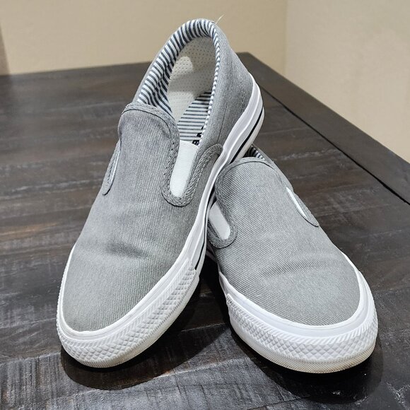 CONVERSE ALL STAR WOMENS' SLIP ON GRAY SHOES-SIZE 8-GREAT CONDITION! - Picture 1 of 8
